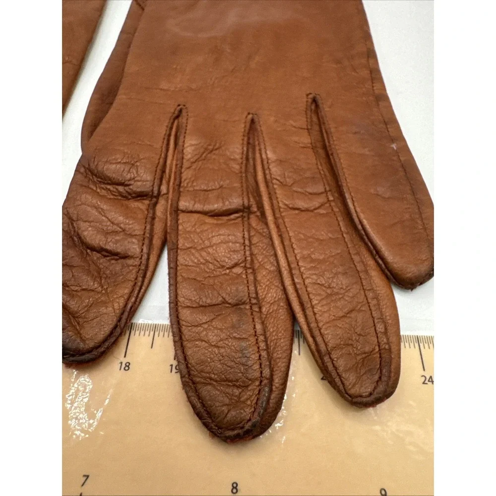Vintage Brown Giselle Gloves Size 6.5‎